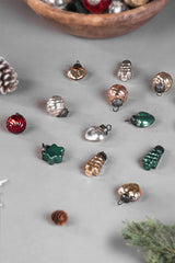 Mini Ornaments | Red, Gold, Silver, Green & Rose Gold | Set of 24
