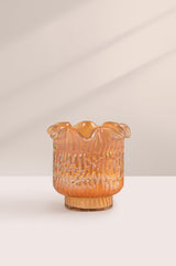 Flower Cut - Votive Candle | Orange | Lemongrass