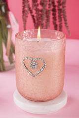 Embrace Bejeweled Sacred Hearts - Glass Candle | Tuberose & Orchid