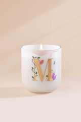 Hand Painted Initial Candle | Flower Blossom