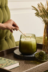 Cosmic Set - Candle (M) & Diffuser | Olive Green | Sage Cleanse
