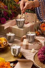 Metallic Votives - Gift Set | Silver | Golden Vanilla | Set of 4