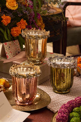 Jewel Bloom - Flower Candle | Rose Gold | Golden Pine