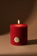 Vintage Charm - Pillar Candle | Red | Botanical Garden