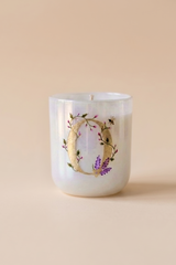 Hand Painted Initial Candle | Flower Blossom