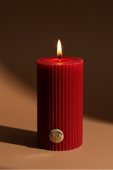 Vintage Charm - Pillar Candle | Red | Botanical Garden
