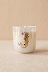 Hand Painted Initial Candle | Flower Blossom