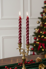 Maroon Spiral - Taper candles | Set of 2