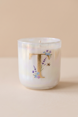 Hand Painted Initial Candle | Flower Blossom