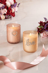 Embrace Bejeweled Sacred Hearts - Glass Candle | Tuberose & Orchid