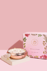 Mercury - Glass Tray Candle | Rose Gold | Tuberose & Orchid