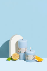 Pillar Candle | Blue | Orange Cassis
