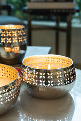 Jali Cutting Bowl Candle | Silver | Spiced Luxe