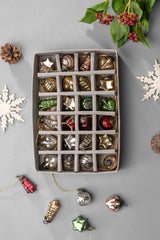 Mini Ornaments | Red, Gold, Silver, Green & Rose Gold | Set of 24