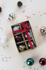 Ornaments | Red, Milky, Gold, Silver, Green & Rose Gold | Set of 6